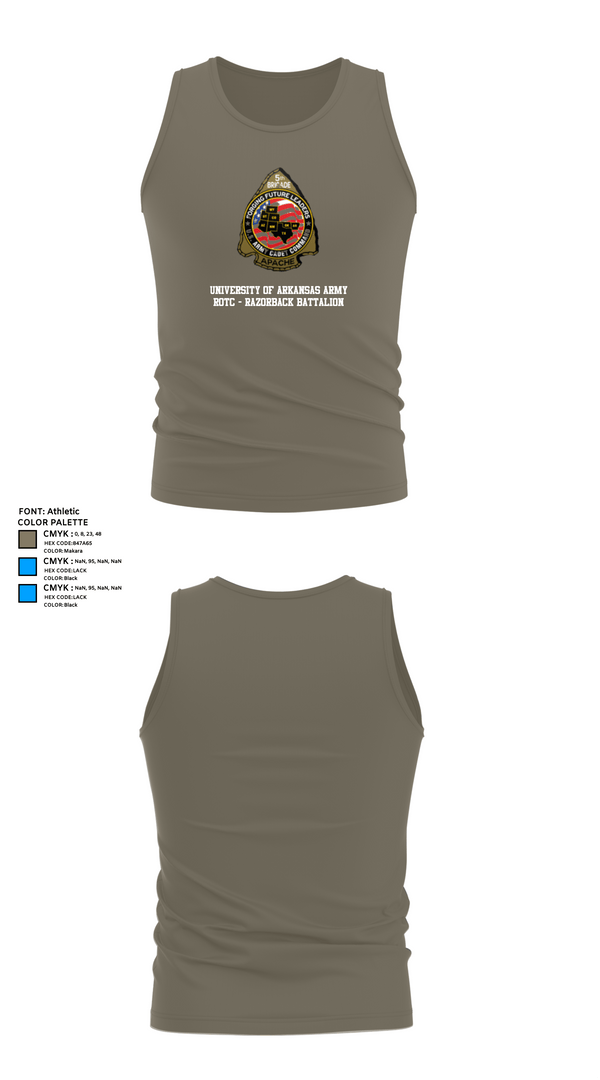 Tank Top, University of Arkansas Army ROTC - Razorback Battalion, Army, Teamtime, Team time, sublimation, custom sports apparel, team uniforms, spirit wear, spiritwear, sports uniforms, custom shirts, team store, custom team store, fundraiser sports, apparel fundraiser