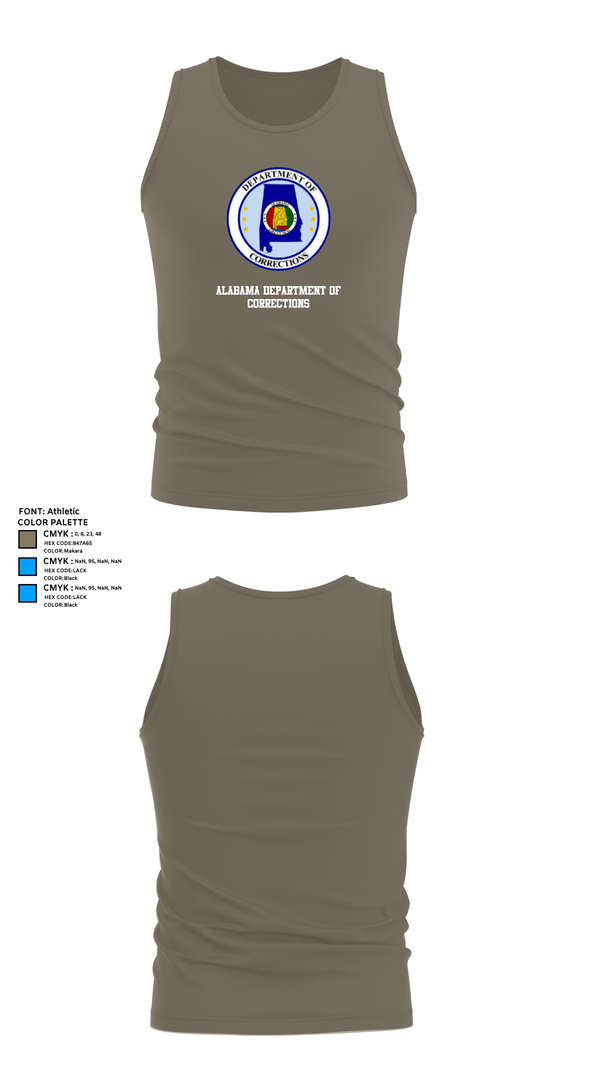 Tank Top, Alabama Department of Corrections, Police, Teamtime, Team time, sublimation, custom sports apparel, team uniforms, spirit wear, spiritwear, sports uniforms, custom shirts, team store, custom team store, fundraiser sports, apparel fundraiser