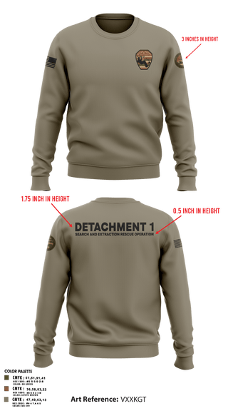 Crew Neck Sweatshirt, Detachment 1, Air Force, Teamtime, Team time, sublimation, custom sports apparel, team uniforms, spirit wear, spiritwear, sports uniforms, custom shirts, team store, custom team store, fundraiser sports, apparel fundraiser