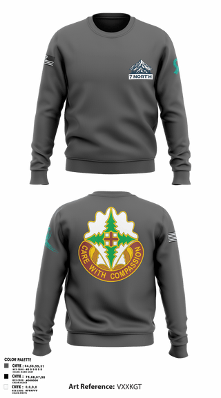 Crew Neck Sweatshirt, 627th Hospital Center, Army, Teamtime, Team time, sublimation, custom sports apparel, team uniforms, spirit wear, spiritwear, sports uniforms, custom shirts, team store, custom team store, fundraiser sports, apparel fundraiser