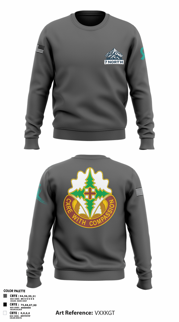 Crew Neck Sweatshirt, 627th Hospital Center, Army, Teamtime, Team time, sublimation, custom sports apparel, team uniforms, spirit wear, spiritwear, sports uniforms, custom shirts, team store, custom team store, fundraiser sports, apparel fundraiser