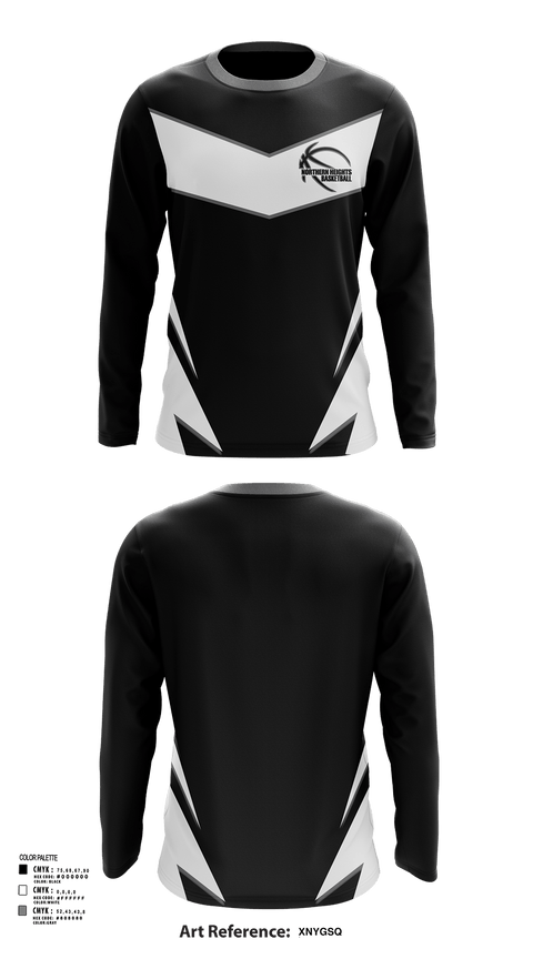 Long Sleeve Performance Shirt, Northern Heights High School Basketball, Men's Basketball, Teamtime, Team time, sublimation, custom sports apparel, team uniforms, spirit wear, spiritwear, sports uniforms, custom shirts, team store, custom team store, fundraiser sports, apparel fundraiser