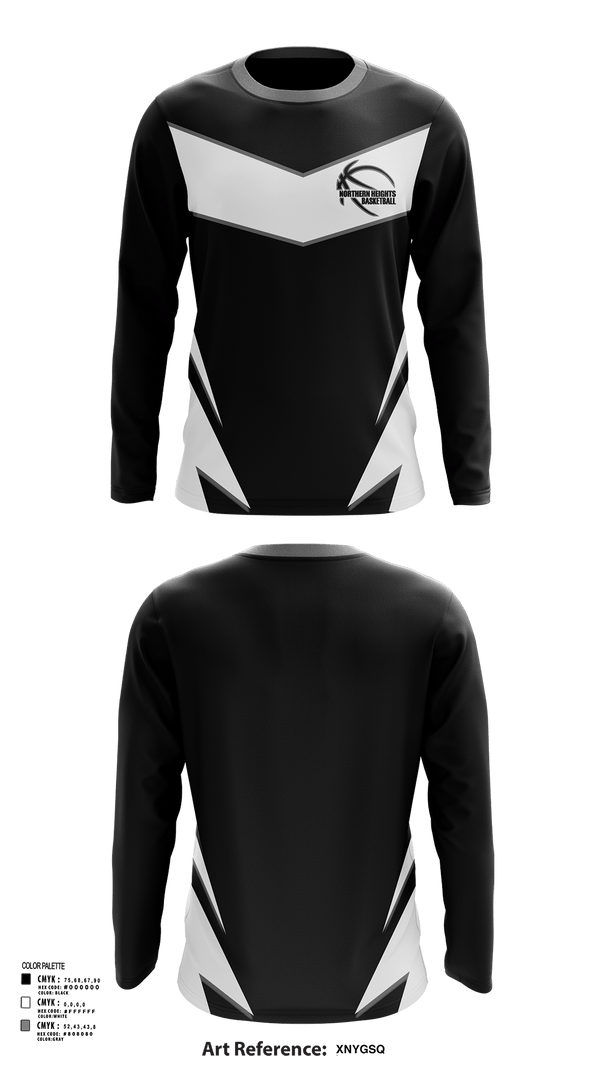 Long Sleeve Performance Shirt, Northern Heights High School Basketball, Men's Basketball, Teamtime, Team time, sublimation, custom sports apparel, team uniforms, spirit wear, spiritwear, sports uniforms, custom shirts, team store, custom team store, fundraiser sports, apparel fundraiser