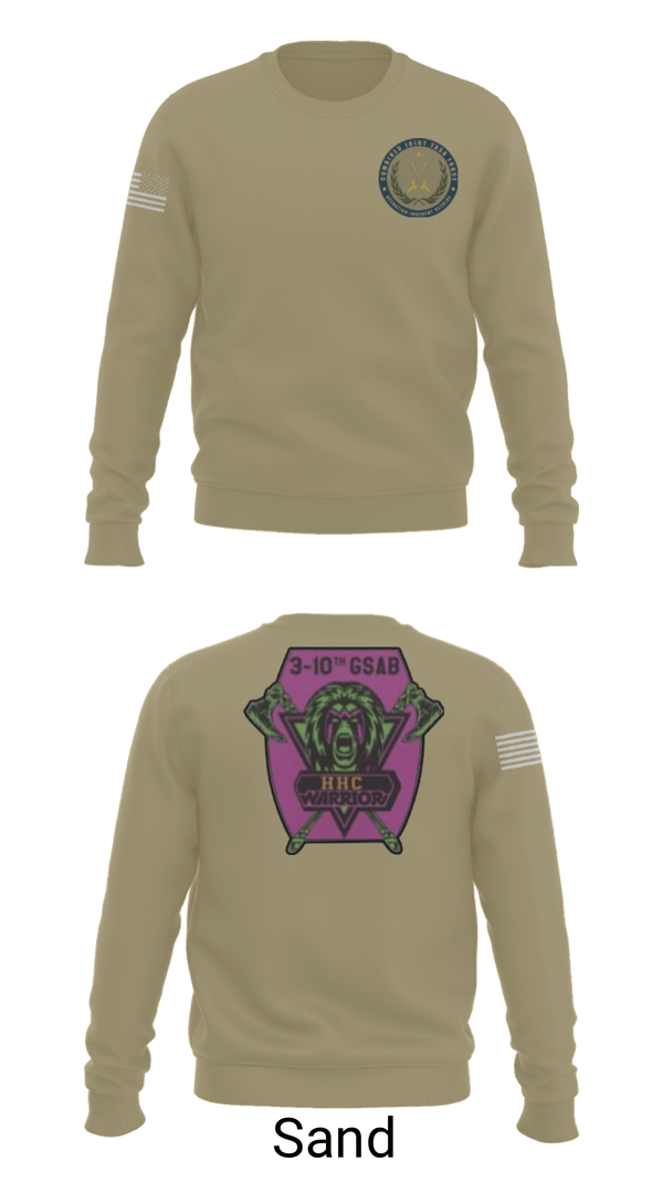 Crew Neck Sweatshirt, 3-10 GSAB, Army, Teamtime, Team time, sublimation, custom sports apparel, team uniforms, spirit wear, spiritwear, sports uniforms, custom shirts, team store, custom team store, fundraiser sports, apparel fundraiser