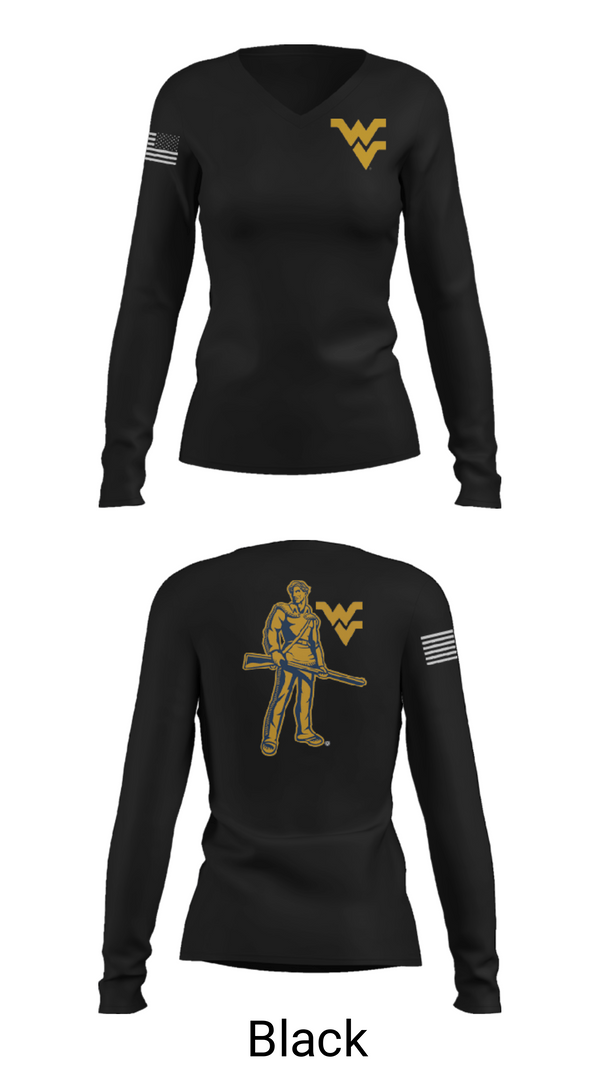 Women's Long Sleeve Vneck Shirt, West Virginia University Track, Track & Field, Teamtime, Team time, sublimation, custom sports apparel, team uniforms, spirit wear, spiritwear, sports uniforms, custom shirts, team store, custom team store, fundraiser sports, apparel fundraiser