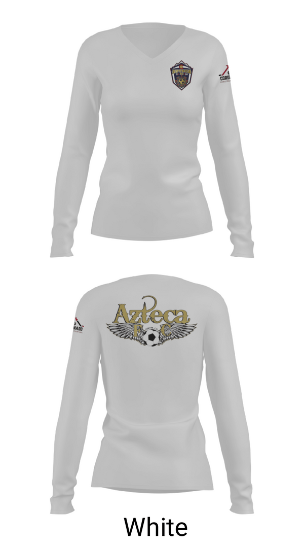 Women's Long Sleeve Vneck Shirt, Azteca, Men's Soccer, Teamtime, Team time, sublimation, custom sports apparel, team uniforms, spirit wear, spiritwear, sports uniforms, custom shirts, team store, custom team store, fundraiser sports, apparel fundraiser