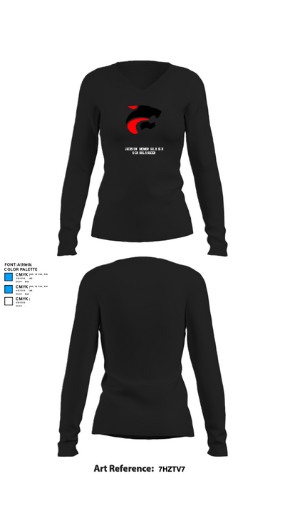 Jackson Memorial High School Soccer 35778188 Women's Long Sleeve V-neck Shirt - 34