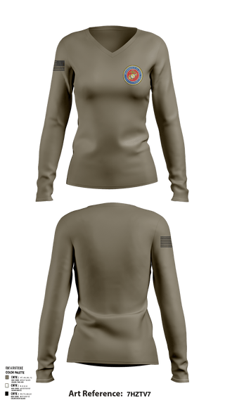 Women's Long Sleeve Vneck Shirt, 189/34th unit, Marines, Teamtime, Team time, sublimation, custom sports apparel, team uniforms, spirit wear, spiritwear, sports uniforms, custom shirts, team store, custom team store, fundraiser sports, apparel fundraiser
