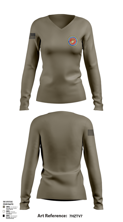 Women's Long Sleeve Vneck Shirt, 189/34th unit, Marines, Teamtime, Team time, sublimation, custom sports apparel, team uniforms, spirit wear, spiritwear, sports uniforms, custom shirts, team store, custom team store, fundraiser sports, apparel fundraiser