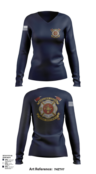 Womens Long Sleeve Vneck Shirt, Boulder creek fire, , Teamtime, Team time, sublimation, custom sports apparel, team uniforms, spirit wear, spiritwear, sports uniforms, custom shirts, team store, custom team store, fundraiser sports, apparel fundraiser