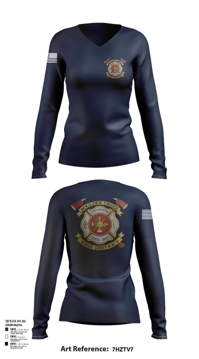 Boulder creek fire 92680239 Women's Long Sleeve V-neck Shirt - 107