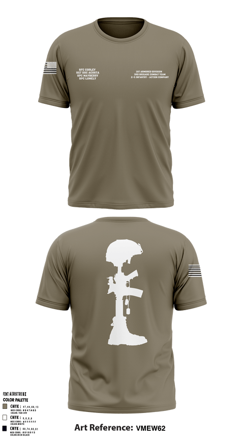 Short Sleeve Performance Shirt, 1st Armored Division - 3rd Brigade Combat Team - 2-5 Infantry Action Company, Army, Teamtime, Team time, sublimation, custom sports apparel, team uniforms, spirit wear, spiritwear, sports uniforms, custom shirts, team store, custom team store, fundraiser sports, apparel fundraiser