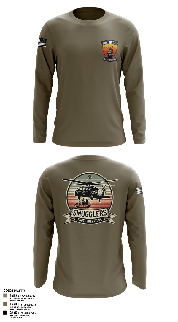 Long Sleeve Performance Shirt, A/2135th GSAB “SMUGGLERS”, Army, Teamtime, Team time, sublimation, custom sports apparel, team uniforms, spirit wear, spiritwear, sports uniforms, custom shirts, team store, custom team store, fundraiser sports, apparel fundraiser