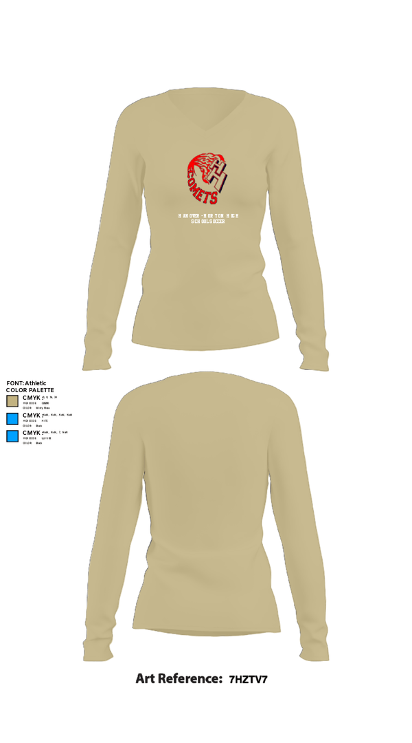 Womens Long Sleeve Vneck Shirt, Hanover-Horton High School Soccer, Women's Soccer, Teamtime, Team time, sublimation, custom sports apparel, team uniforms, spirit wear, spiritwear, sports uniforms, custom shirts, team store, custom team store, fundraiser sports, apparel fundraiser