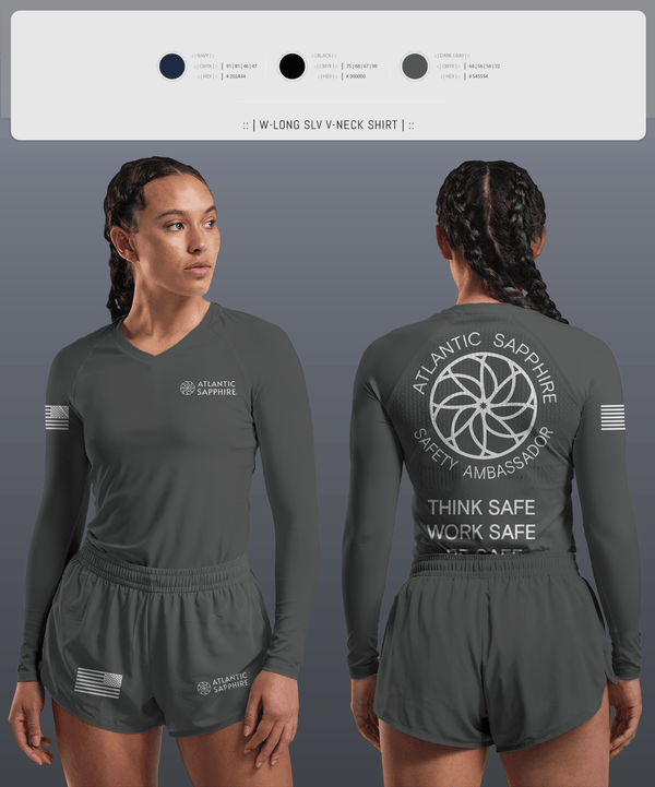 Womens Long Sleeve Vneck Shirt, LinVille, Navy, Teamtime, Team time, sublimation, custom sports apparel, team uniforms, spirit wear, spiritwear, sports uniforms, custom shirts, team store, custom team store, fundraiser sports, apparel fundraiser