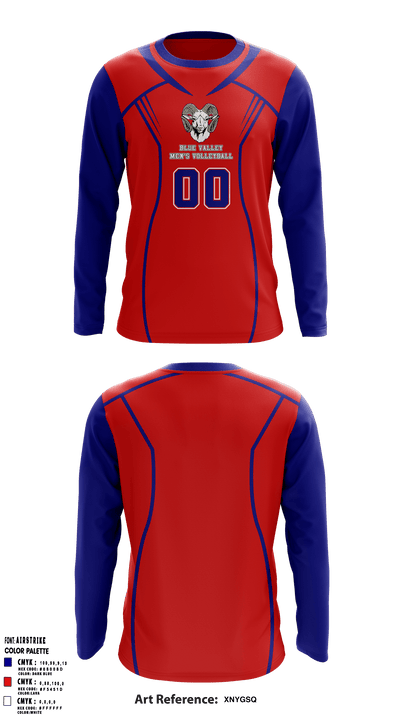Blue Valley High School Volleyball 55453386 Long Sleeve Performance Shirt - 4
