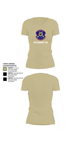 Womens Short Sleeve Vneck Shirt, Detachment 035, Air Force, Teamtime, Team time, sublimation, custom sports apparel, team uniforms, spirit wear, spiritwear, sports uniforms, custom shirts, team store, custom team store, fundraiser sports, apparel fundraiser