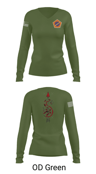 Women's Long Sleeve Vneck Shirt, 98th Expeditionary Signal Battalion, Army, Teamtime, Team time, sublimation, custom sports apparel, team uniforms, spirit wear, spiritwear, sports uniforms, custom shirts, team store, custom team store, fundraiser sports, apparel fundraiser