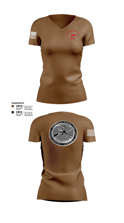 Firearms and Tactics training 60142734 Women's Short Sleeve V-neck Shirt - 102