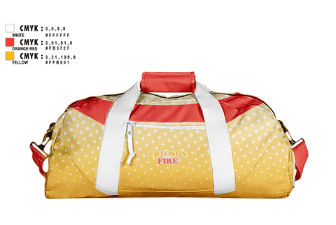 Duffle Bag, FRIENDS on FIRE, Women's Volleyball, Teamtime, Team time, sublimation, custom sports apparel, team uniforms, spirit wear, spiritwear, sports uniforms, custom shirts, team store, custom team store, fundraiser sports, apparel fundraiser
