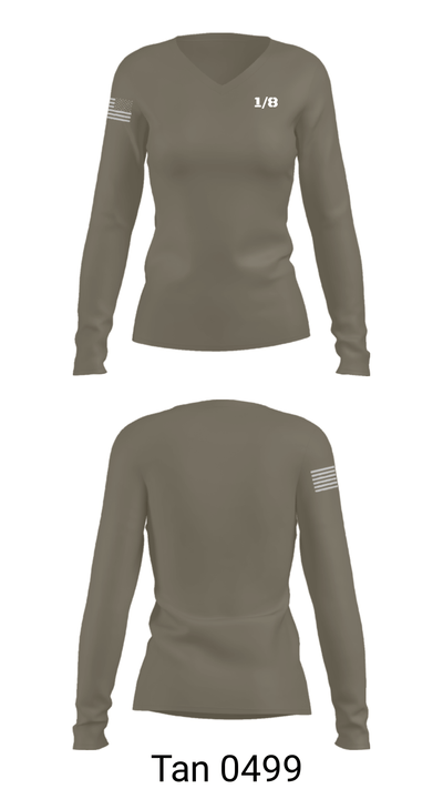 1/8 74512823 Women's Long Sleeve V-neck Shirt - 77