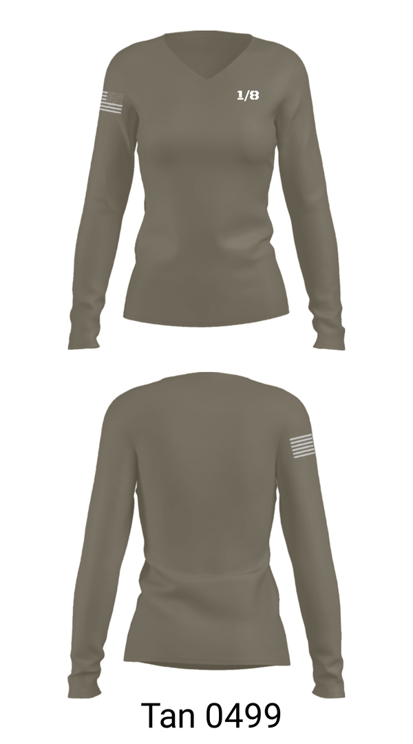 Women's Long Sleeve Vneck Shirt, 1/8, Marines, Teamtime, Team time, sublimation, custom sports apparel, team uniforms, spirit wear, spiritwear, sports uniforms, custom shirts, team store, custom team store, fundraiser sports, apparel fundraiser