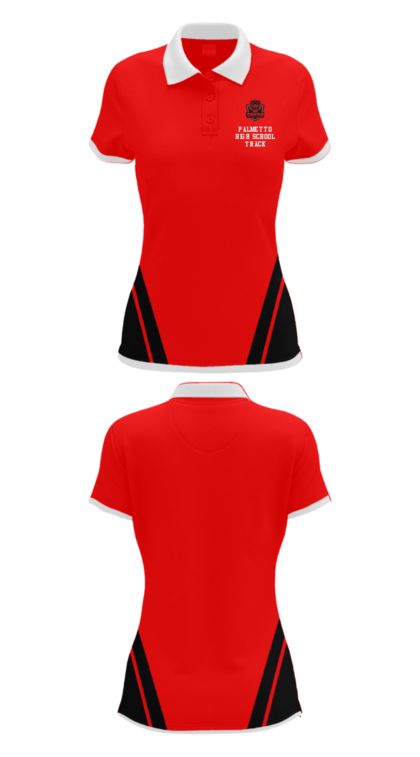 Women's Short Sleeve Performance Polo, Palmetto High School Track, Track & Field, Teamtime, Team time, sublimation, custom sports apparel, team uniforms, spirit wear, spiritwear, sports uniforms, custom shirts, team store, custom team store, fundraiser sports, apparel fundraiser