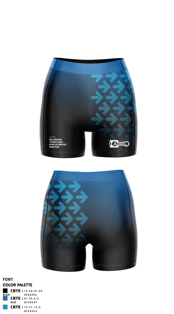 Womens Compression Shorts, Ariel Corporation, , Teamtime, Team time, sublimation, custom sports apparel, team uniforms, spirit wear, spiritwear, sports uniforms, custom shirts, team store, custom team store, fundraiser sports, apparel fundraiser