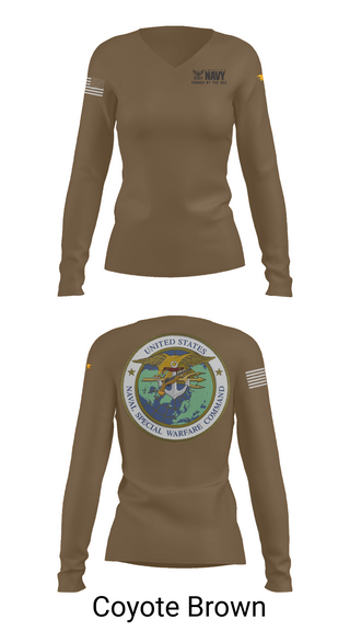 Womens Long Sleeve Vneck Shirt, SEAL Team, Navy, Teamtime, Team time, sublimation, custom sports apparel, team uniforms, spirit wear, spiritwear, sports uniforms, custom shirts, team store, custom team store, fundraiser sports, apparel fundraiser