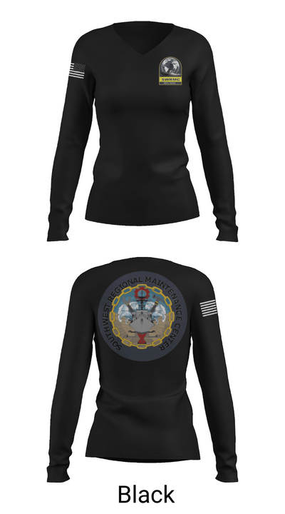 Swrmc 87303648 Women's Long Sleeve V-neck Shirt -1 35