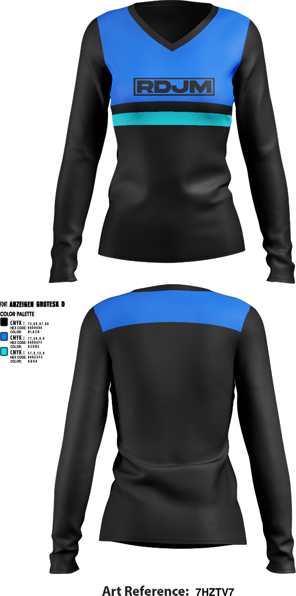 Womens Long Sleeve Vneck Shirt, RDJM, , Teamtime, Team time, sublimation, custom sports apparel, team uniforms, spirit wear, spiritwear, sports uniforms, custom shirts, team store, custom team store, fundraiser sports, apparel fundraiser