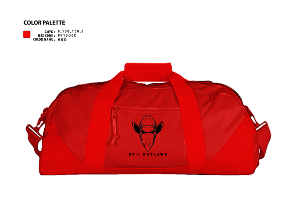 Duffle Bag, DC-1 Outlaws, , Teamtime, Team time, sublimation, custom sports apparel, team uniforms, spirit wear, spiritwear, sports uniforms, custom shirts, team store, custom team store, fundraiser sports, apparel fundraiser