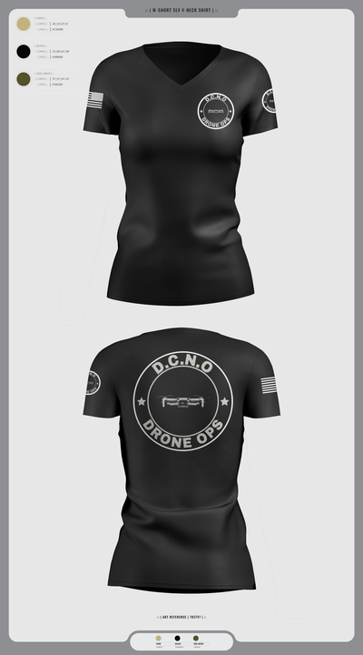 D.C.N.O 91339964 Women's Short Sleeve V-neck Shirt - 2