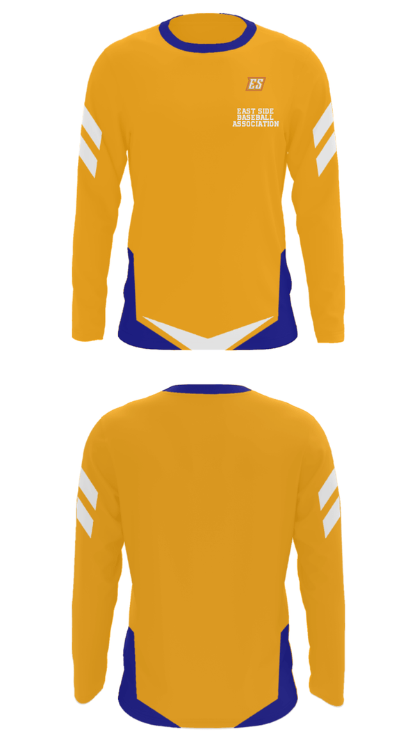 Long Sleeve Performance Shirt, East Side Baseball Association, Baseball, Teamtime, Team time, sublimation, custom sports apparel, team uniforms, spirit wear, spiritwear, sports uniforms, custom shirts, team store, custom team store, fundraiser sports, apparel fundraiser