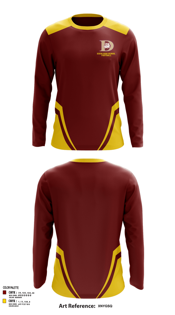 Long Sleeve Performance Shirt, Dixon High School Football, Football, Teamtime, Team time, sublimation, custom sports apparel, team uniforms, spirit wear, spiritwear, sports uniforms, custom shirts, team store, custom team store, fundraiser sports, apparel fundraiser