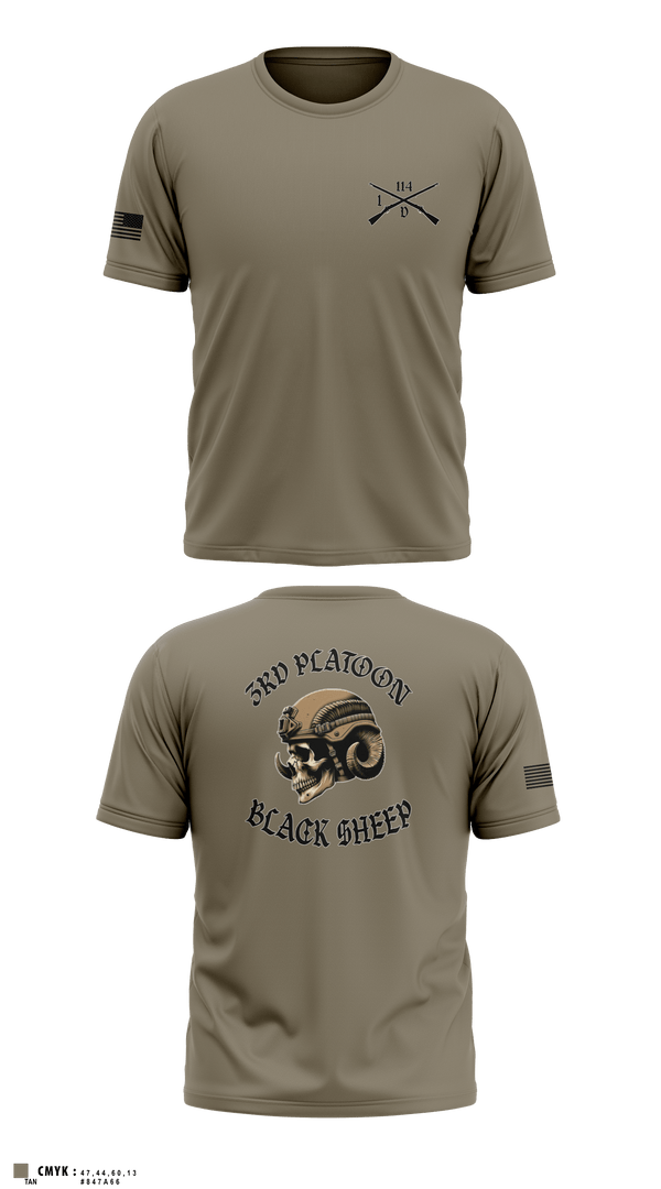 Short Sleeve Performance Shirt, 3rd PLT Black SheepDelta company 114, Army, Teamtime, Team time, sublimation, custom sports apparel, team uniforms, spirit wear, spiritwear, sports uniforms, custom shirts, team store, custom team store, fundraiser sports, apparel fundraiser