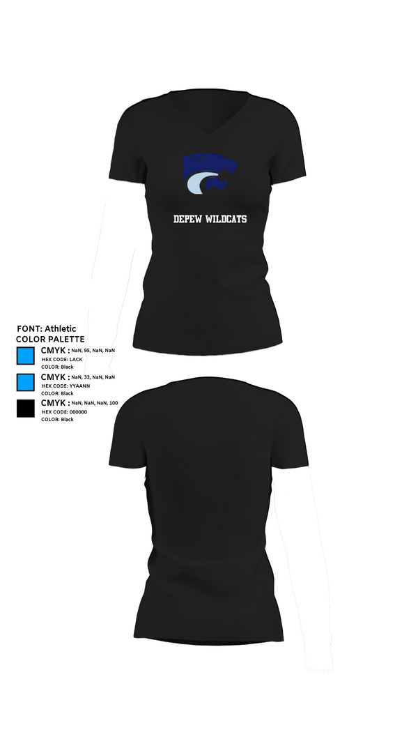 Womens Short Sleeve Vneck Shirt, DEPEW WILDCATS, Bowling, Teamtime, Team time, sublimation, custom sports apparel, team uniforms, spirit wear, spiritwear, sports uniforms, custom shirts, team store, custom team store, fundraiser sports, apparel fundraiser