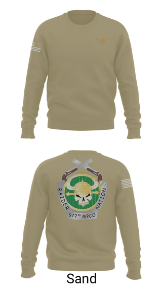Crew Neck Sweatshirt, 977 MP CO, Army, Teamtime, Team time, sublimation, custom sports apparel, team uniforms, spirit wear, spiritwear, sports uniforms, custom shirts, team store, custom team store, fundraiser sports, apparel fundraiser
