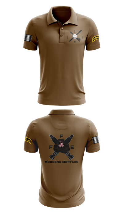 Black Foot Troop, 2-13 Cavalry 83597720 Short Sleeve Performance Polo - 42