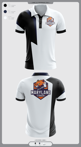 Short Sleeve Performance Polo, Maryland Strikers, Men's Volleyball, Teamtime, Team time, sublimation, custom sports apparel, team uniforms, spirit wear, spiritwear, sports uniforms, custom shirts, team store, custom team store, fundraiser sports, apparel fundraiser