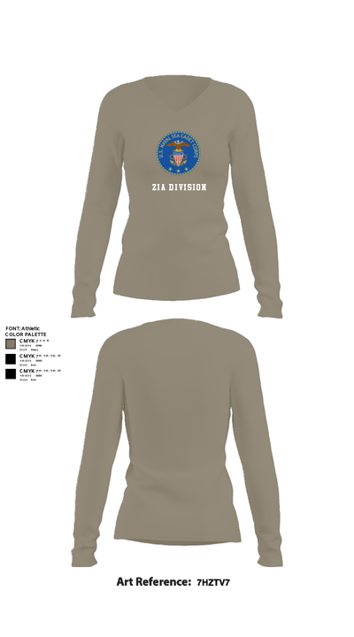 Zia division 50198022 Women's Long Sleeve V-neck Shirt - 59