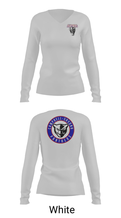 Campbell-Savona Senior High School Track 38592234 Women's Long Sleeve V-neck Shirt - 6