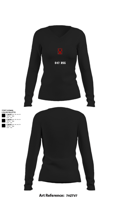 647 RSG 4218296 Women's Long Sleeve V-neck Shirt - 22