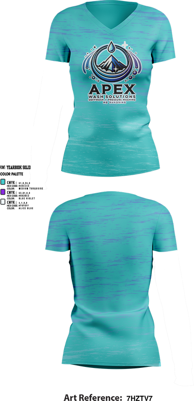 Apex Wash Solutions 8545234 Women's Short Sleeve V-neck Shirt - 1