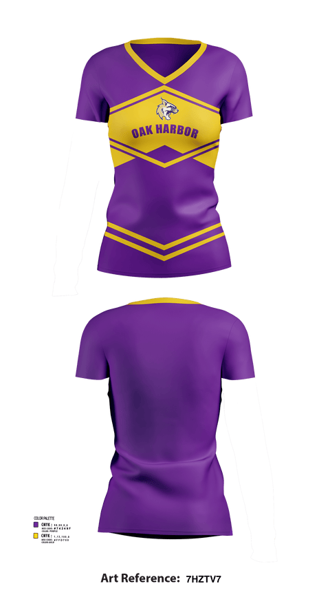 Womens Short Sleeve Vneck Shirt, Oak Harbor High School Cheer, Cheer, Teamtime, Team time, sublimation, custom sports apparel, team uniforms, spirit wear, spiritwear, sports uniforms, custom shirts, team store, custom team store, fundraiser sports, apparel fundraiser