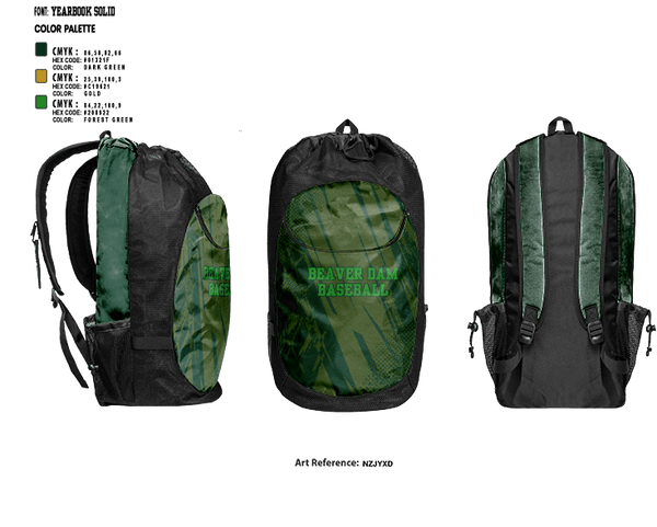 Gear Bag, Beaver Dam, Baseball, Teamtime, Team time, sublimation, custom sports apparel, team uniforms, spirit wear, spiritwear, sports uniforms, custom shirts, team store, custom team store, fundraiser sports, apparel fundraiser