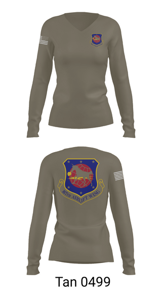 Womens Long Sleeve Vneck Shirt, 167th air wing, , Teamtime, Team time, sublimation, custom sports apparel, team uniforms, spirit wear, spiritwear, sports uniforms, custom shirts, team store, custom team store, fundraiser sports, apparel fundraiser