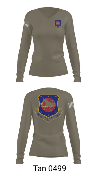 167th air wing 60974833 Women's Long Sleeve V-neck Shirt - 76