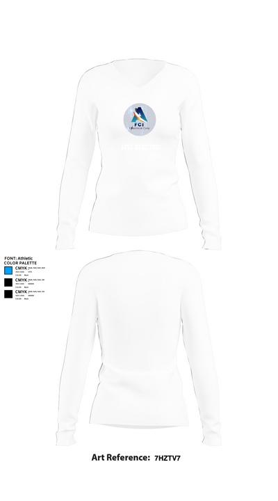 AFCI ELECTRIC 15786508 Women's Long Sleeve V-neck Shirt - 15
