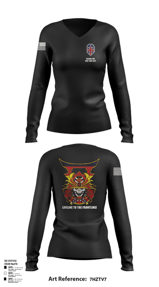 Womens Long Sleeve Vneck Shirt, 343rd Medical Hospital Augmentation Detachment, , Teamtime, Team time, sublimation, custom sports apparel, team uniforms, spirit wear, spiritwear, sports uniforms, custom shirts, team store, custom team store, fundraiser sports, apparel fundraiser
